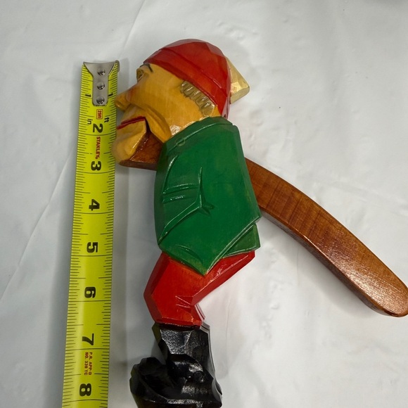 Nutcracker German Fisherman Fishing Hand Wood Carved Vintage Rare 8” - Picture 5 of 6